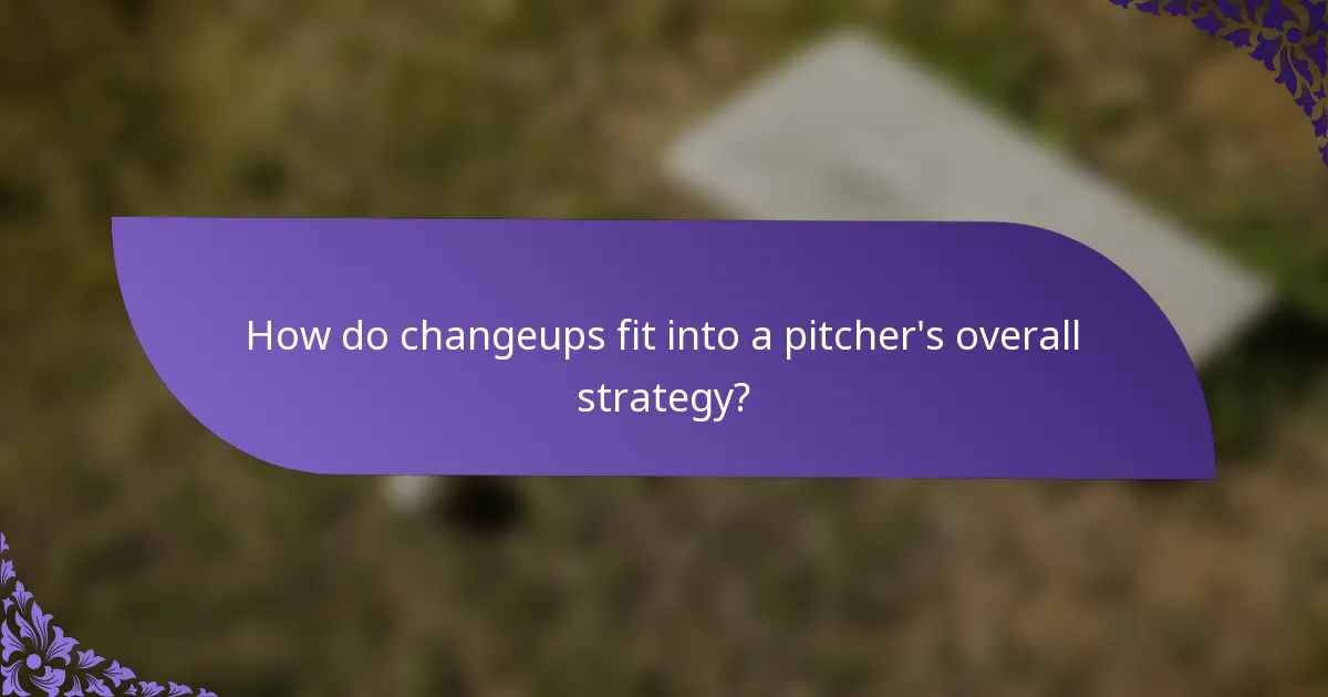 How do changeups fit into a pitcher's overall strategy?