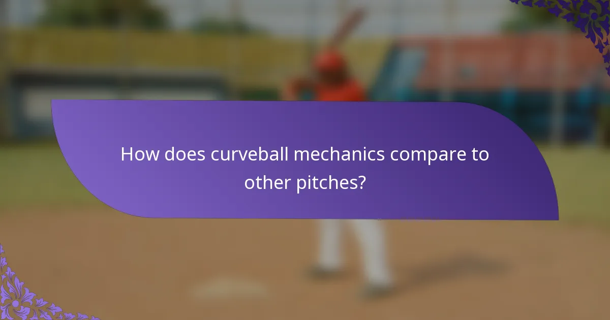 How does curveball mechanics compare to other pitches?