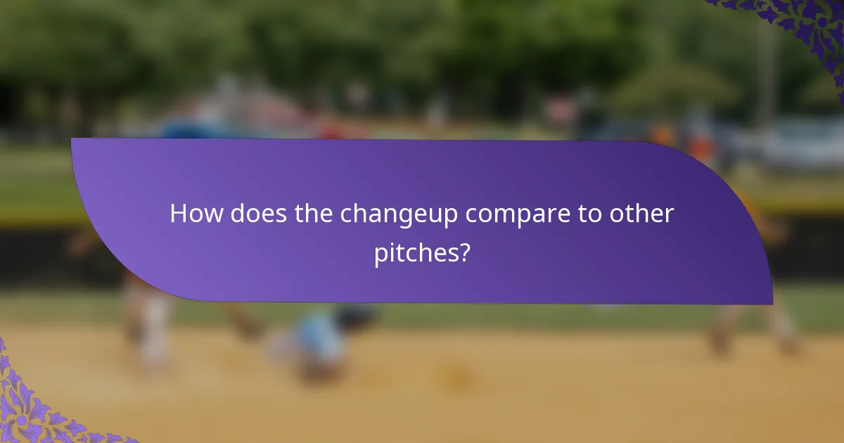 How does the changeup compare to other pitches?