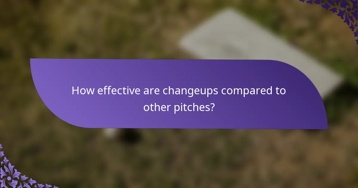 How effective are changeups compared to other pitches?
