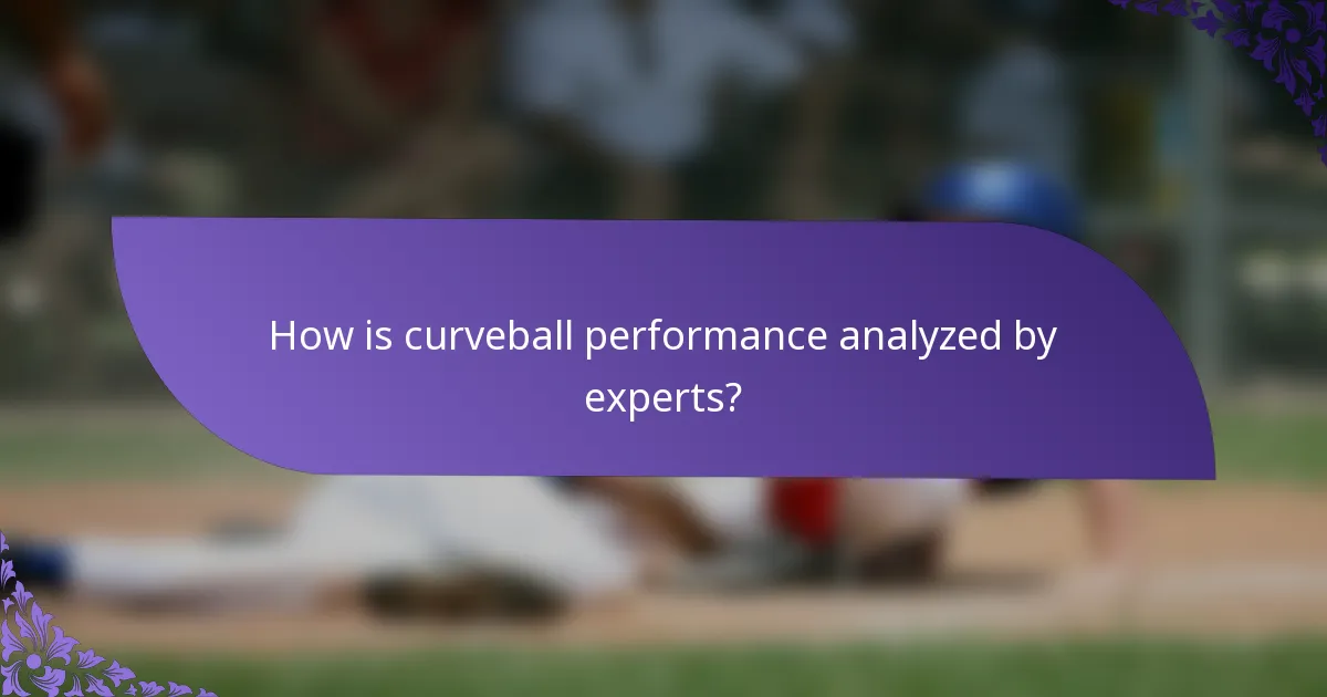 How is curveball performance analyzed by experts?