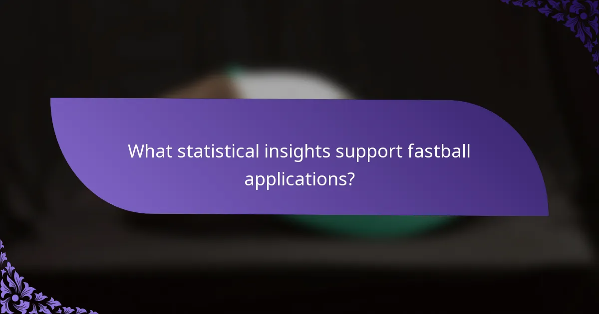 What statistical insights support fastball applications?